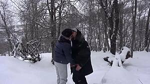 Steamy ski lesson leads to passionate blowjob from eager student